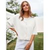 imageCicy Bell Womens Half Sleeve Cardigan Sweaters Cropped Button Down Tops Oversized Lightweight Ribbed Knit Summer OutfitsWhite