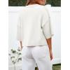 imageCicy Bell Womens Half Sleeve Cardigan Sweaters Cropped Button Down Tops Oversized Lightweight Ribbed Knit Summer OutfitsWhite