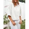 imageCicy Bell Womens Half Sleeve Cardigan Sweaters Cropped Button Down Tops Oversized Lightweight Ribbed Knit Summer OutfitsWhite