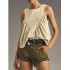 imageCicy Bell Womens Peplum Babydoll Tank Tops Summer Sleeveless Loose T Shirts Casual Shirred Flowy TopsApricot