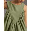 imageCicy Bell Womens Peplum Babydoll Tank Tops Summer Sleeveless Loose T Shirts Casual Shirred Flowy TopsArmy Green