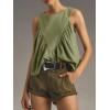 imageCicy Bell Womens Peplum Babydoll Tank Tops Summer Sleeveless Loose T Shirts Casual Shirred Flowy TopsArmy Green