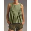 imageCicy Bell Womens Peplum Babydoll Tank Tops Summer Sleeveless Loose T Shirts Casual Shirred Flowy TopsArmy Green