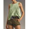 imageCicy Bell Womens Peplum Babydoll Tank Tops Summer Sleeveless Loose T Shirts Casual Shirred Flowy TopsMint Color