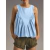 imageCicy Bell Womens Peplum Babydoll Tank Tops Summer Sleeveless Loose T Shirts Casual Shirred Flowy TopsSky Blue