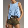imageCicy Bell Womens Peplum Babydoll Tank Tops Summer Sleeveless Loose T Shirts Casual Shirred Flowy TopsSky Blue