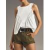 imageCicy Bell Womens Peplum Babydoll Tank Tops Summer Sleeveless Loose T Shirts Casual Shirred Flowy TopsWhite