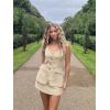 imageCicy Bell Womens Summer 2 Piece Outfits Sleeveless Scoop Neck Fitted Blazer Vest Matching Set Mini Skirt Short Suit Work SetsLight Khaki
