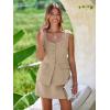 imageCicy Bell Womens Summer 2 Piece Outfits Sleeveless Scoop Neck Fitted Blazer Vest Matching Set Mini Skirt Short Suit Work SetsLight Khaki