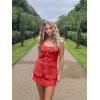 imageCicy Bell Womens Summer 2 Piece Outfits Sleeveless Scoop Neck Fitted Blazer Vest Matching Set Mini Skirt Short Suit Work SetsRed