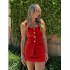 imageCicy Bell Womens Summer 2 Piece Outfits Sleeveless Scoop Neck Fitted Blazer Vest Matching Set Mini Skirt Short Suit Work SetsRed