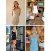 imageCicy Bell Womens Summer 2 Piece Outfits Sleeveless Scoop Neck Fitted Blazer Vest Matching Set Mini Skirt Short Suit Work SetsRose Red