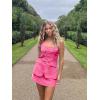 imageCicy Bell Womens Summer 2 Piece Outfits Sleeveless Scoop Neck Fitted Blazer Vest Matching Set Mini Skirt Short Suit Work SetsRose Red