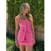 imageCicy Bell Womens Summer 2 Piece Outfits Sleeveless Scoop Neck Fitted Blazer Vest Matching Set Mini Skirt Short Suit Work SetsRose Red