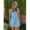 imageCicy Bell Womens Summer 2 Piece Outfits Sleeveless Scoop Neck Fitted Blazer Vest Matching Set Mini Skirt Short Suit Work SetsSky Blue