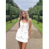 imageCicy Bell Womens Summer 2 Piece Outfits Sleeveless Scoop Neck Fitted Blazer Vest Matching Set Mini Skirt Short Suit Work SetsWhite