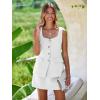 imageCicy Bell Womens Summer 2 Piece Outfits Sleeveless Scoop Neck Fitted Blazer Vest Matching Set Mini Skirt Short Suit Work SetsWhite