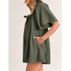 imageCicy Bell Womens Summer Square Neck Romper Short Sleeve Backless Tie Front Flowy Short Jumpsuit Beach Vacation OutfitsArmy Green
