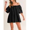imageCicy Bell Womens Summer Square Neck Romper Short Sleeve Backless Tie Front Flowy Short Jumpsuit Beach Vacation OutfitsBlack