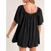 imageCicy Bell Womens Summer Square Neck Romper Short Sleeve Backless Tie Front Flowy Short Jumpsuit Beach Vacation OutfitsBlack