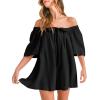imageCicy Bell Womens Summer Square Neck Romper Short Sleeve Backless Tie Front Flowy Short Jumpsuit Beach Vacation OutfitsBlack