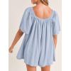 imageCicy Bell Womens Summer Square Neck Romper Short Sleeve Backless Tie Front Flowy Short Jumpsuit Beach Vacation OutfitsLight Blue