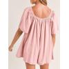 imageCicy Bell Womens Summer Square Neck Romper Short Sleeve Backless Tie Front Flowy Short Jumpsuit Beach Vacation OutfitsLight Pink