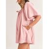 imageCicy Bell Womens Summer Square Neck Romper Short Sleeve Backless Tie Front Flowy Short Jumpsuit Beach Vacation OutfitsLight Pink