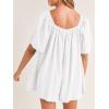 imageCicy Bell Womens Summer Square Neck Romper Short Sleeve Backless Tie Front Flowy Short Jumpsuit Beach Vacation OutfitsWhite