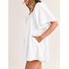 imageCicy Bell Womens Summer Square Neck Romper Short Sleeve Backless Tie Front Flowy Short Jumpsuit Beach Vacation OutfitsWhite