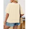 imageCicy Bell Womens Summer V Neck T Shirts Casual Short Sleeve Flowy Tops Cute Loose Fit Basic TeesApricot
