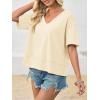 imageCicy Bell Womens Summer V Neck T Shirts Casual Short Sleeve Flowy Tops Cute Loose Fit Basic TeesApricot