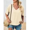 imageCicy Bell Womens Summer V Neck T Shirts Casual Short Sleeve Flowy Tops Cute Loose Fit Basic TeesApricot