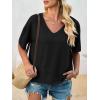 imageCicy Bell Womens Summer V Neck T Shirts Casual Short Sleeve Flowy Tops Cute Loose Fit Basic TeesBlack