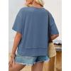 imageCicy Bell Womens Summer V Neck T Shirts Casual Short Sleeve Flowy Tops Cute Loose Fit Basic TeesBluish Gray
