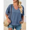 imageCicy Bell Womens Summer V Neck T Shirts Casual Short Sleeve Flowy Tops Cute Loose Fit Basic TeesBluish Gray