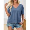 imageCicy Bell Womens Summer V Neck T Shirts Casual Short Sleeve Flowy Tops Cute Loose Fit Basic TeesBluish Gray