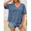 imageCicy Bell Womens Summer V Neck T Shirts Casual Short Sleeve Flowy Tops Cute Loose Fit Basic TeesBluish Gray