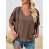imageCicy Bell Womens Summer V Neck T Shirts Casual Short Sleeve Flowy Tops Cute Loose Fit Basic TeesBrown