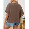 imageCicy Bell Womens Summer V Neck T Shirts Casual Short Sleeve Flowy Tops Cute Loose Fit Basic TeesBrown