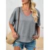 imageCicy Bell Womens Summer V Neck T Shirts Casual Short Sleeve Flowy Tops Cute Loose Fit Basic TeesGrey