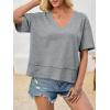 imageCicy Bell Womens Summer V Neck T Shirts Casual Short Sleeve Flowy Tops Cute Loose Fit Basic TeesGrey