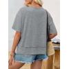 imageCicy Bell Womens Summer V Neck T Shirts Casual Short Sleeve Flowy Tops Cute Loose Fit Basic TeesGrey