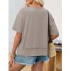 imageCicy Bell Womens Summer V Neck T Shirts Casual Short Sleeve Flowy Tops Cute Loose Fit Basic TeesKhaki
