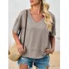 imageCicy Bell Womens Summer V Neck T Shirts Casual Short Sleeve Flowy Tops Cute Loose Fit Basic TeesKhaki