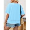 imageCicy Bell Womens Summer V Neck T Shirts Casual Short Sleeve Flowy Tops Cute Loose Fit Basic TeesLight Blue