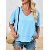 imageCicy Bell Womens Summer V Neck T Shirts Casual Short Sleeve Flowy Tops Cute Loose Fit Basic TeesLight Blue