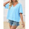 imageCicy Bell Womens Summer V Neck T Shirts Casual Short Sleeve Flowy Tops Cute Loose Fit Basic TeesLight Blue