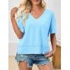 imageCicy Bell Womens Summer V Neck T Shirts Casual Short Sleeve Flowy Tops Cute Loose Fit Basic TeesLight Blue