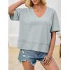 imageCicy Bell Womens Summer V Neck T Shirts Casual Short Sleeve Flowy Tops Cute Loose Fit Basic TeesLight Grey